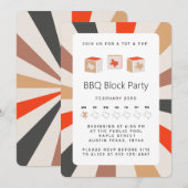 Texas BBQ Block Party voor Tots & Poppen Invitatio Kaart (Voorkant / Achterkant)