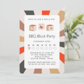 Texas BBQ Block Party voor Tots & Poppen Invitatio Kaart (Staand voorkant)