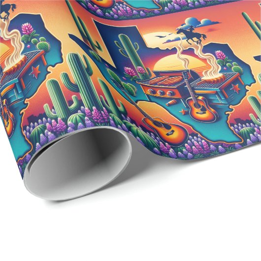 Texas BBQ Party 2 Cadeaupapier (Rol Hoek)