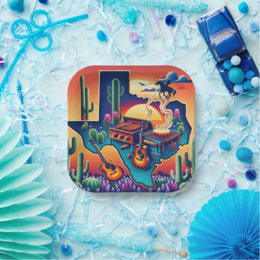 Texas BBQ Party 2 Papieren Bordje (Feest)