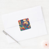 Texas BBQ Party 2 Vierkante Sticker (Envelop)