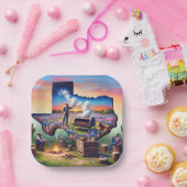 Texas BBQ Party 4 Papieren Bordje (Feest)