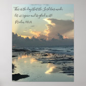 Texas Beach Sunrise, Scripture Verse, psalm 118:24 Poster (Voorkant)