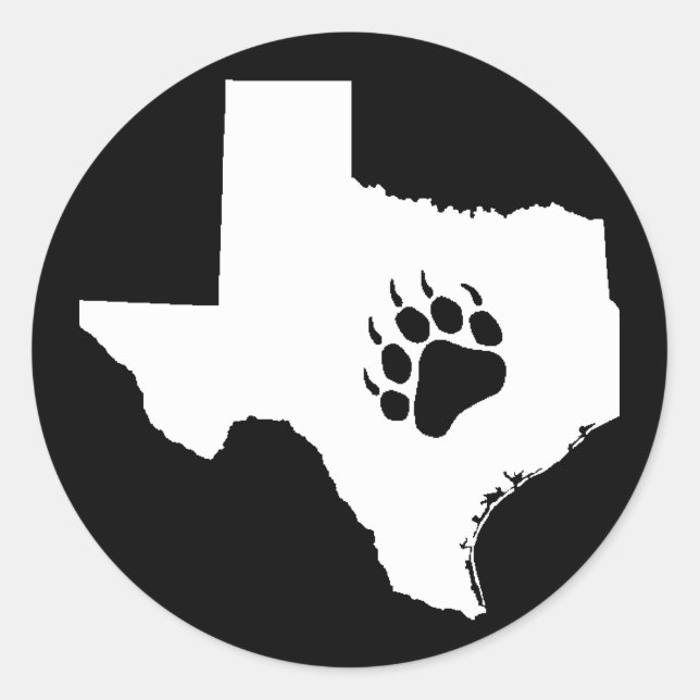 Texas Beer Paw Ronde Sticker (Voorkant)