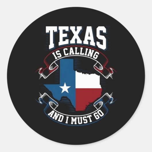 Texas belt en ik moet gaan. ronde sticker (Voorkant)
