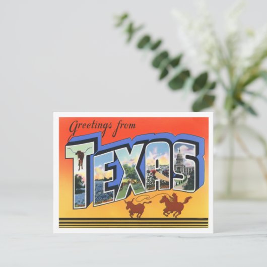 Texas Big Letters Briefkaart (Staand voorkant)