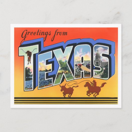 Texas  Big Letters Briefkaart (Voorkant)