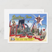 Texas  Big Letters Briefkaart (Voorkant / Achterkant)