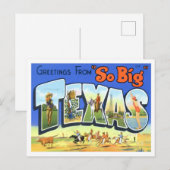 Texas  Big Letters Briefkaart (Voorkant / Achterkant)