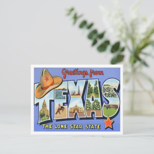 Texas  Big Letters Briefkaart (Staand voorkant)