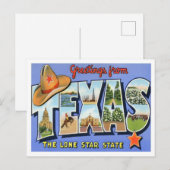 Texas  Big Letters Briefkaart (Voorkant / Achterkant)