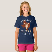 Texas Bike Steer Rolling Texas Stijl T-shirt (Voorkant volledig)