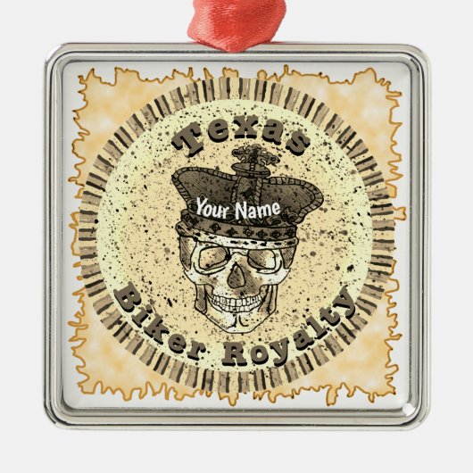 Texas Biker  Metalen Ornament (Voorkant)