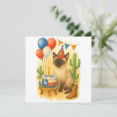 Texas Birthday Themed for Cat Lovers  Feestdagenkaart (Staand voorkant)