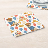 Texas Birthday Themed for Cat Lovers  Kartonnen Onderzetters (Schuin)