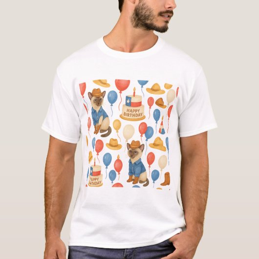Texas Birthday Themed for Cat Lovers T-shirt (Voorkant)