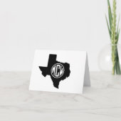 Texas Black White Preppy Circle Monogram DIY BG Bedankkaart (Voorkant)