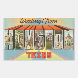 Texas, blad van 4 Houston-stickers Rechthoekige Sticker