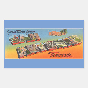 Texas, blad van 4 San Antonio-stickers Rechthoekige Sticker