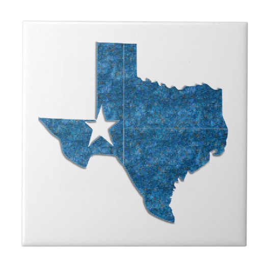 Texas blauwe tegel tegeltje (Voorkant)