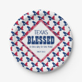 TEXAS Blessed Christelijk Papieren Bordje (Voorkant)