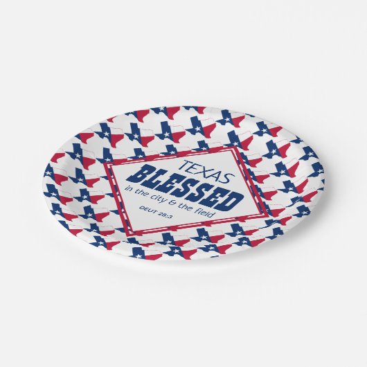 TEXAS Blessed Christelijk Papieren Bordje (Gekanteld)