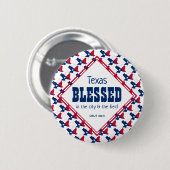 TEXAS BLESSED City Field Deuteronomie Christelijk Ronde Button 5,7 Cm (Voorkant /achterkant)