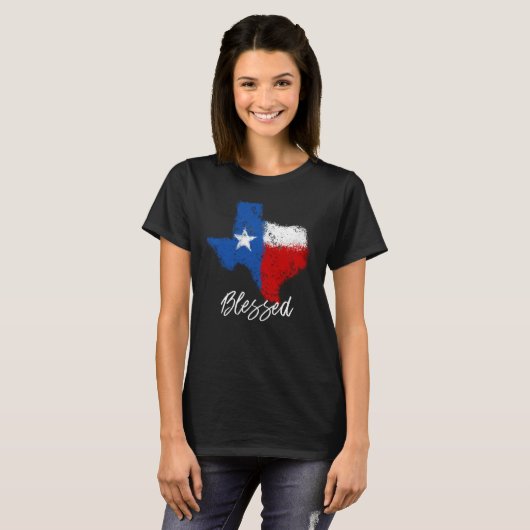 Texas Blessed State Flag verhit T-shirt (Voorkant volledig)