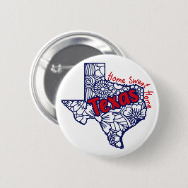 Texas Bloem Doodles   Ronde Button 5,7 Cm