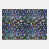 Texas Blue Bonnet Blitz Design-Lichtblauw Groen Inpakpapier Vel (Voorkant)
