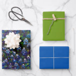 Texas Blue Bonnet Blitz Design-Sky Blue Green Inpakpapier Vel<br><div class="desc">Dit is een prachtig bluebonnet bloemenontwerp. Verrijk uw prachtige geschenk met dit prachtige bluebonnet bloemontwerp. Dit cadeaupapier is geweldig voor Texanen omdat het de staatsbloem van Texas is,  maar het is ook een geweldig bloemontwerp voor alle gelegenheden.</div>