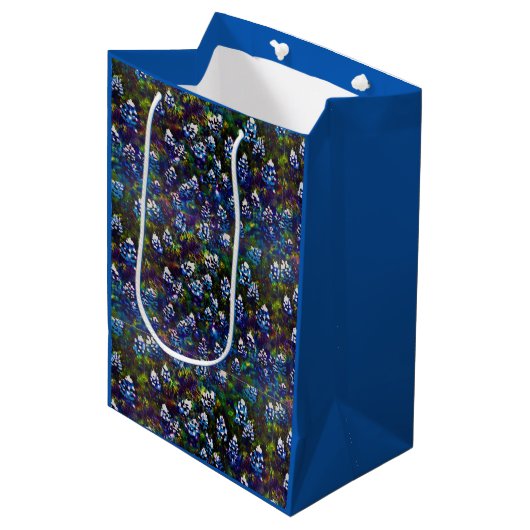 Texas Blue Bonnet Blitz Ontwerp Medium Cadeauzakje (Voorkant Gekanteld)