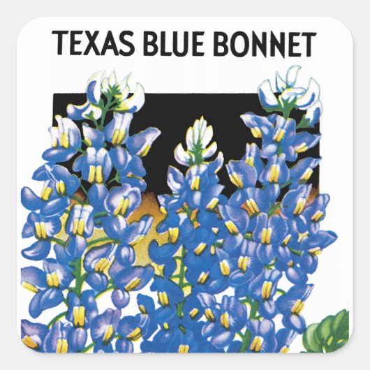 Texas Blue Bonnet Seed Packet Label (Voorkant)