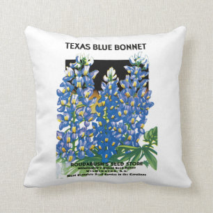 Texas Blue Bonnet Seed Packet Label Kussen