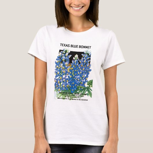 Texas Blue Bonnet Seed Packet Label T-shirt (Voorkant)