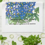 Texas Blue Bonnet Seed Packet Label Theedoek (Gevouwen)