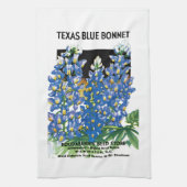 Texas Blue Bonnet Seed Packet Label Theedoek (Verticaal)