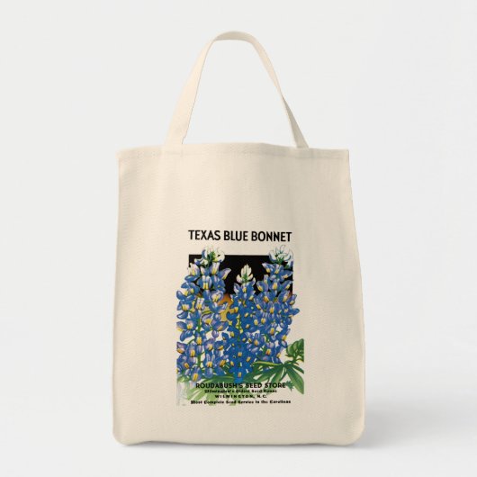 Texas Blue Bonnet Seed Packet Label Tote Bag (Voorkant)