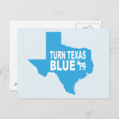 Texas Blue Briefkaart | Stemming-democraat (Voorkant / Achterkant)