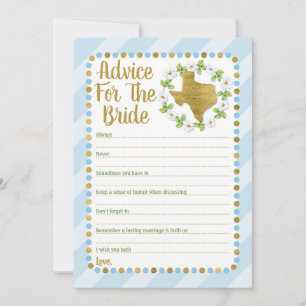 Texas Blue Gold-advies voor het spel met de bride Advieskaart