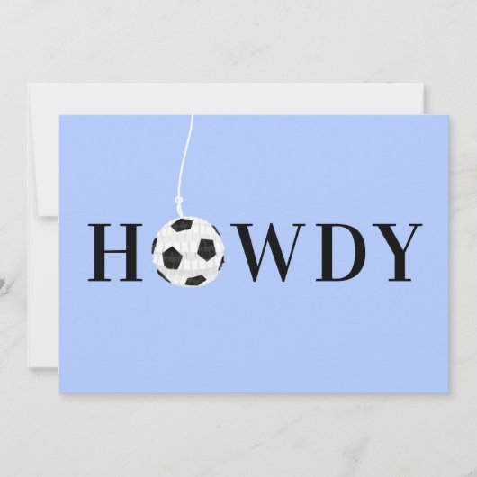 Texas Blue Soccer Pinata Party Wenskaart Kaart (Voorkant)