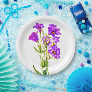 Texas Bluebells Edouana Russellianum Waterverf Papieren Bordje