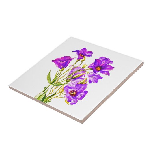 Texas Bluebells Edouana Russellianum Waterverf Tegeltje (Zijkant)