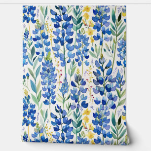 Texas Bluebonnet Blauwe Wildbloem Patroon Behang