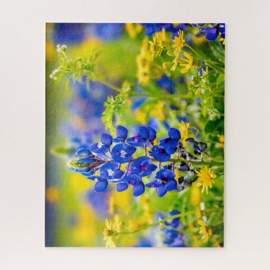 Texas Bluebonnet bloem met geel Legpuzzel (Verticaal)