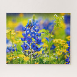 Texas Bluebonnet bloem met geel Legpuzzel