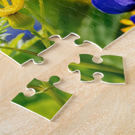 Texas Bluebonnet bloem met geel Legpuzzel (Zijkant)