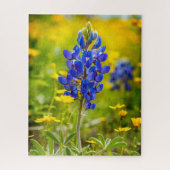 Texas Bluebonnet bloem met geel Legpuzzel (Verticaal)