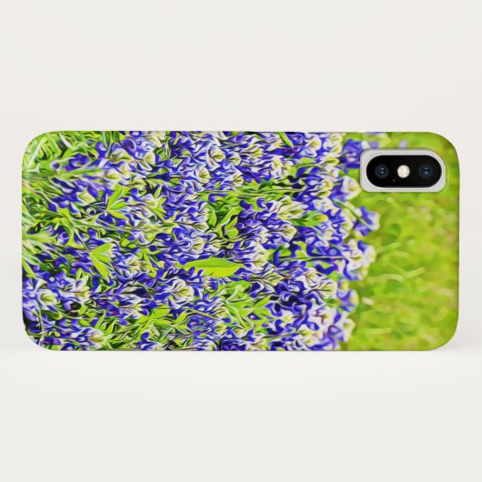 Texas Bluebonnet Bloemen Art Telefoon Case (Achterkant (horizontaal))