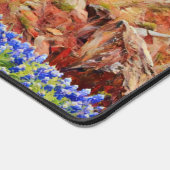 Texas Bluebonnet Bloemen en Mountain Art Bureaumat (Hoek)